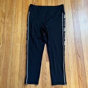 Zyia Leggings Womens 16-18 Crop Side Stripe Black Pants